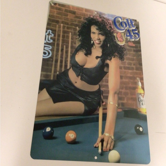 Colt 45 beer sign girl model metal display sign - Picture 4 of 5